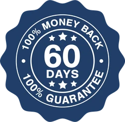 60-day 100 percent money-back guarantee seal