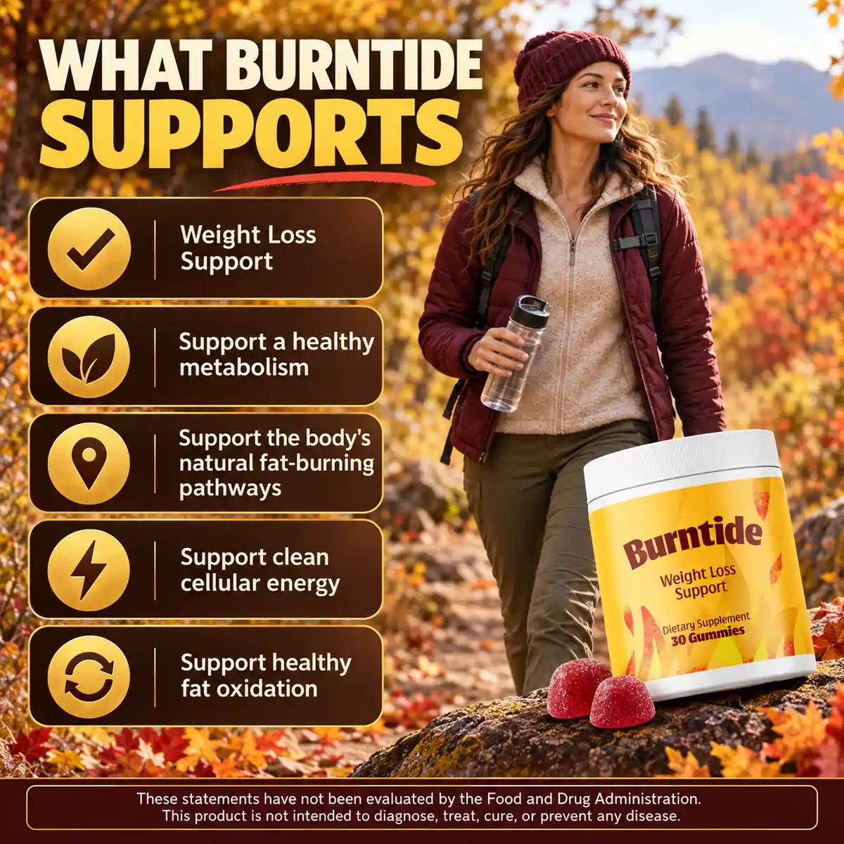 Vendor listing panel showing the five Burntide support claims