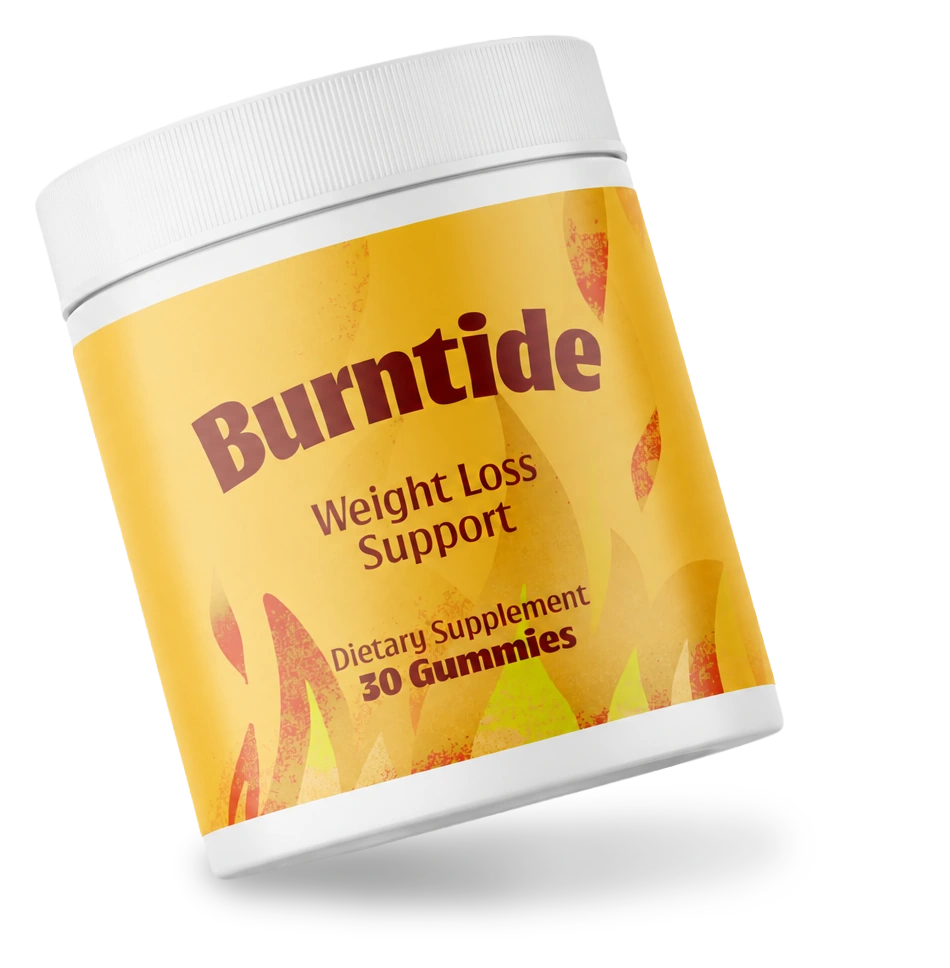 A single Burntide jar tilted forward showing the front label